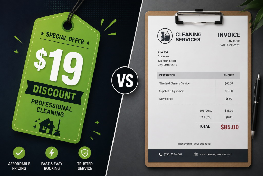 Homejoy's discount pricing versus market-rate cleaning costs