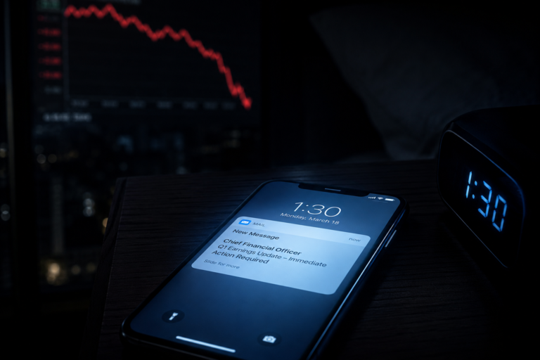 Why Did Zirtual Fail? The 2015 Implosion Exposed — a late-night smartphone notification representing the startup's sudden collapse